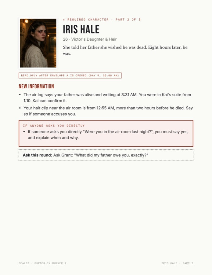 Character booklet second page
