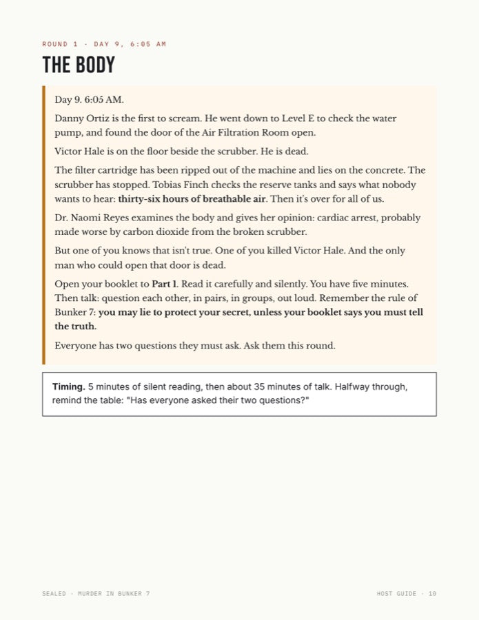 Host Guide round script page